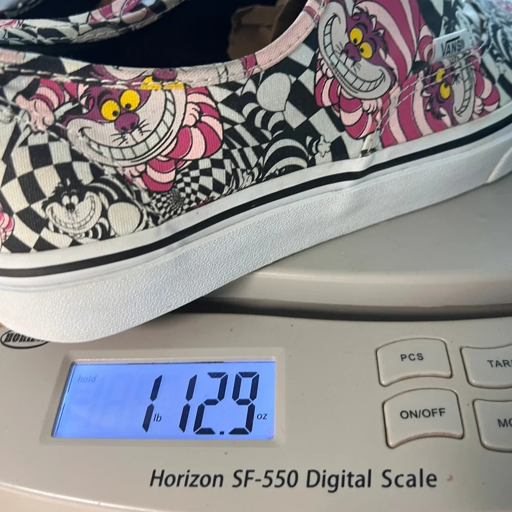 Vans Authentic Disney Cheshire Cat Women 10.5 Mens 9 Alice in Wonderland Checker